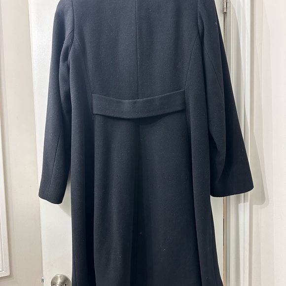 Malia Wool & Cashmere Fur Collar Black Midi Coat - NWOT Size 12 - Picture 5 of 7